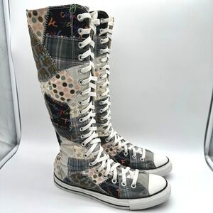 Vintage Converse Chuck Taylor All Star XX-Hi Patchwork Knee High Sneakers Mens 8